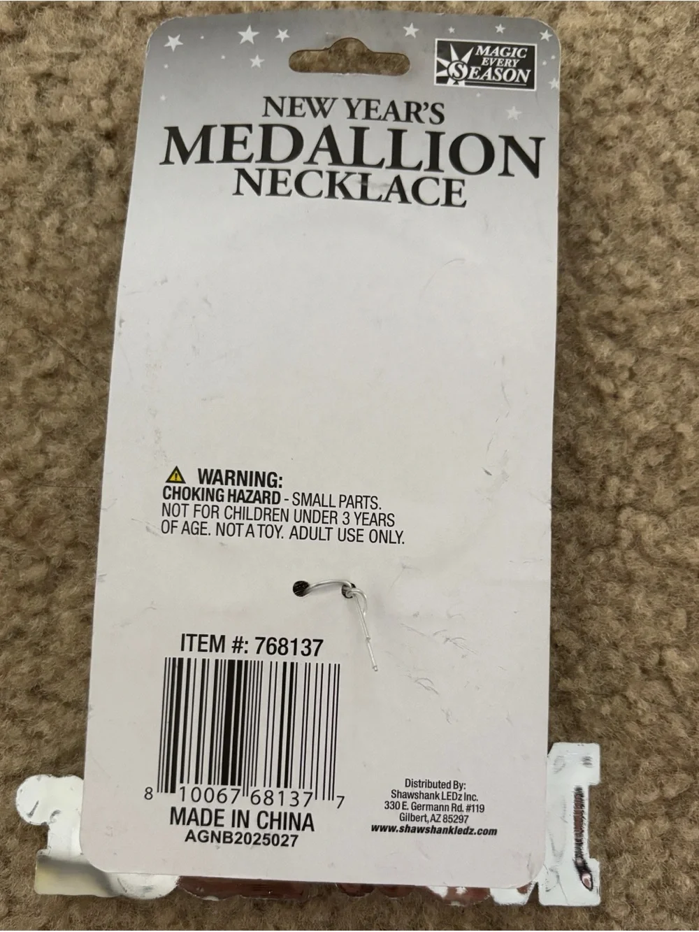 Happy New Year Medallion Necklace Party Favor New